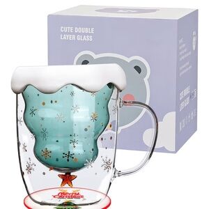 Double Insulated Glass Christmas Tree Mug